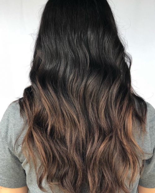 Black to Dark Brunette ombré