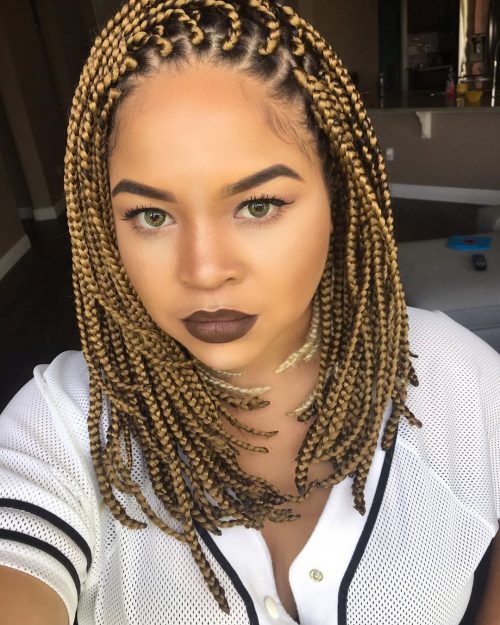 blonde medium box braids