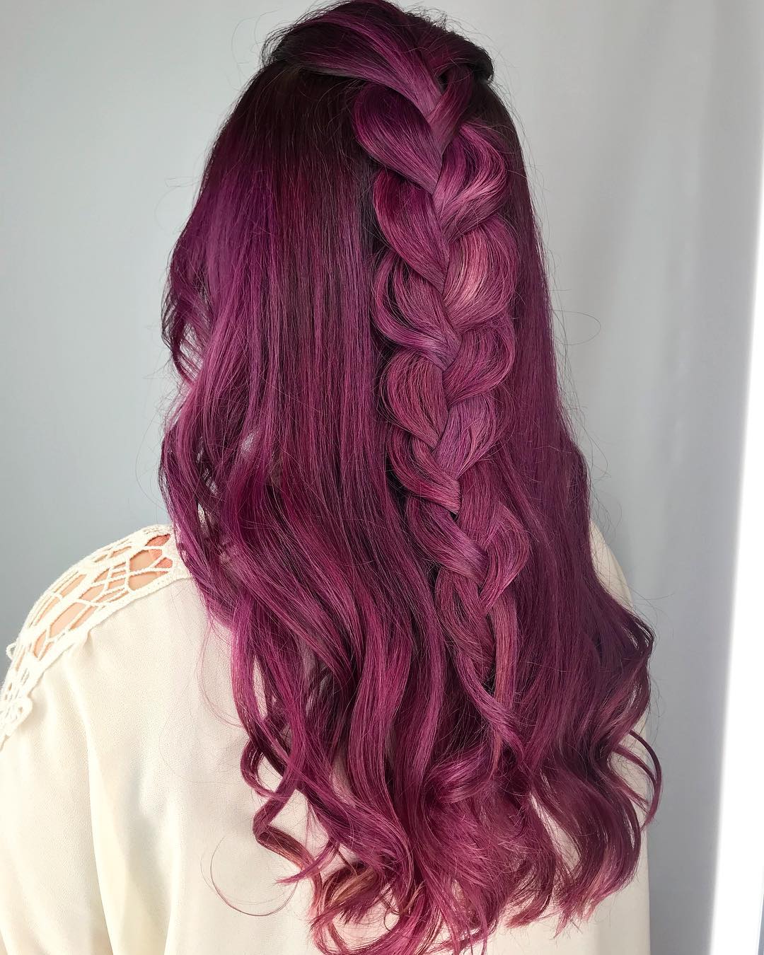 Braided Dark Red Maroon Grape