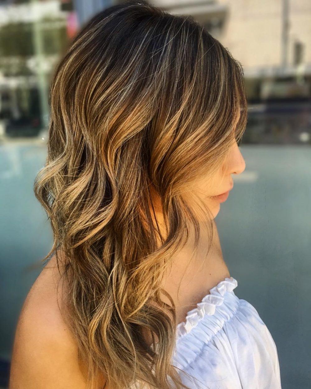 Natural Brown Hair with Golden Blonde Highlights