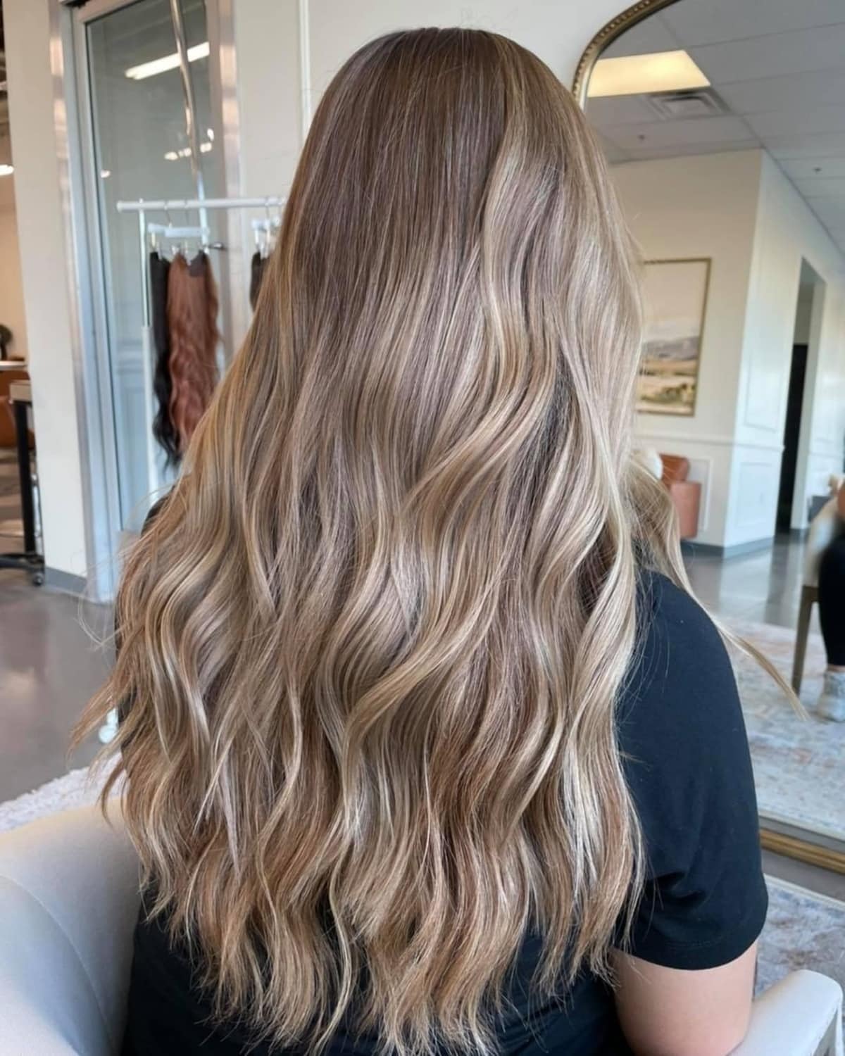 Full-head light brown highlights